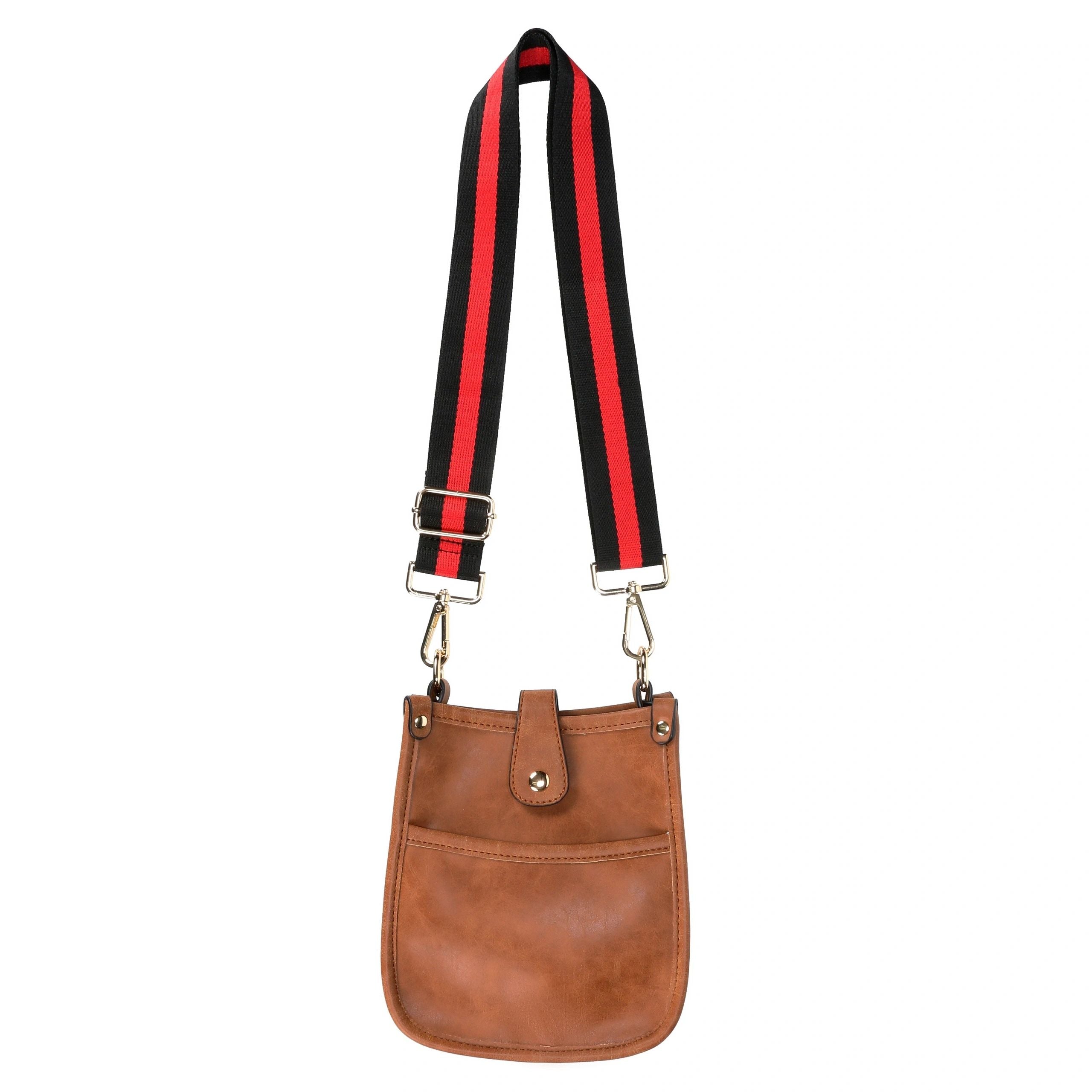 ERCOXIS Small Quilted Crossbody Bag For Women - Vegan Leather Purse With Two Adjustable Straps, Brown
